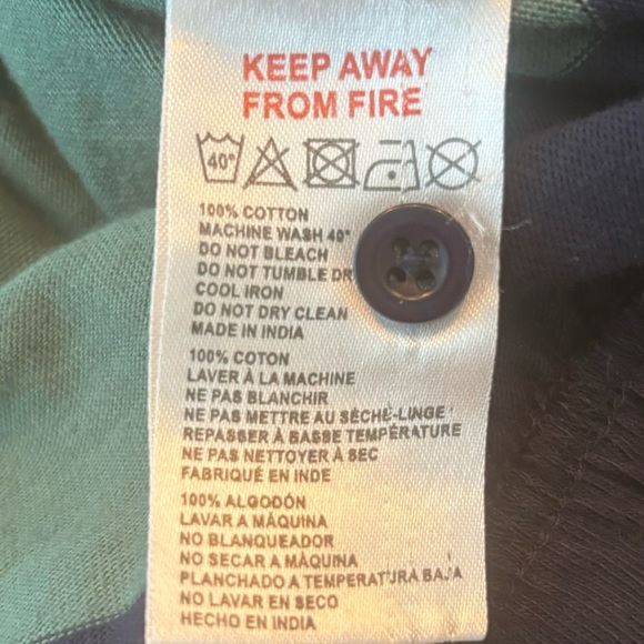 BDG Urban Outfitters Rugby Stripe Tee in Green & Navy SIZE LARGE - Picture 6 of 8